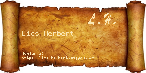 Lics Herbert névjegykártya